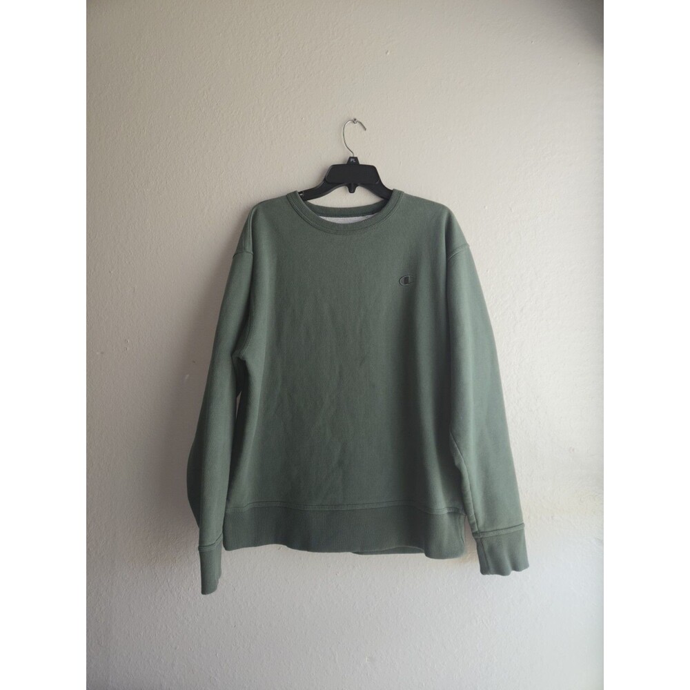 Champion Mens Crewneck Sweatshirt Olive Sage Green Size Large Monogram C Logo - Picture 10 of 10